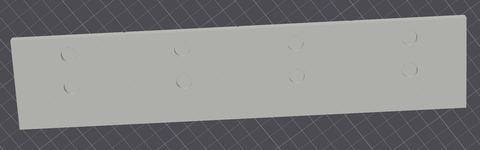 The back of the magnet body in a print preview: a flat grey panel with eight round holes for magnets, in two rows.